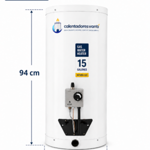 Calentador A Gas 15 galones en Acero Inoxidable